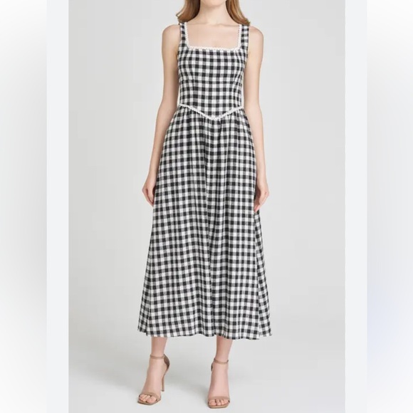 Wayf x styled by coco! Brown and White Gingham Dress - Picture 4 of 10